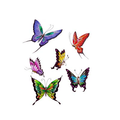 Coloured Butterfly Face Design Water Transfer Temporary Tattoo(fake Tattoo) Stickers NO.11064